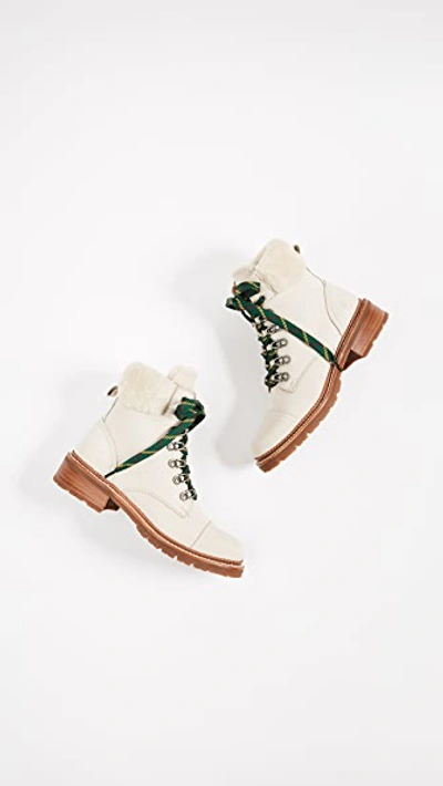 Shop Frye Samantha Hiker Boots In Ivory