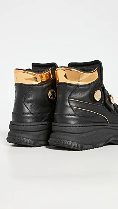 Shop Puma X Balmain Deva Straps Hiker Sneakers In Black