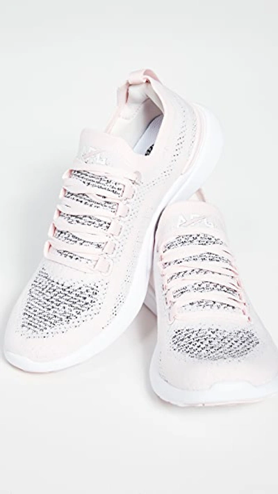 Shop Apl Athletic Propulsion Labs Techloom Breeze Sneakers In Bleached Pink/heather Grey/whi
