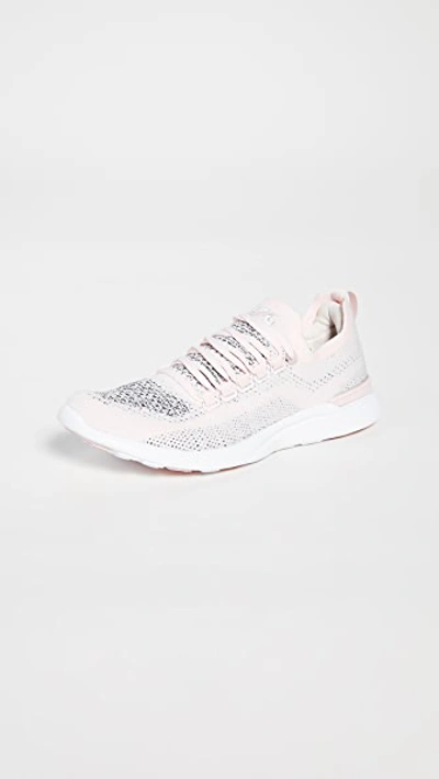 Shop Apl Athletic Propulsion Labs Techloom Breeze Sneakers In Bleached Pink/heather Grey/whi