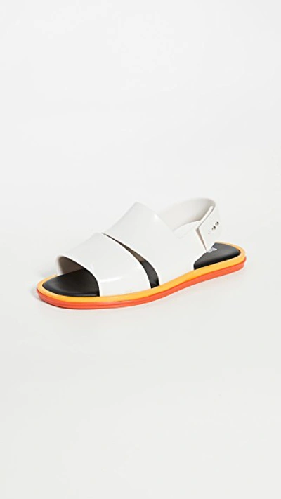 Shop Melissa Carbon Sandals In Black/white