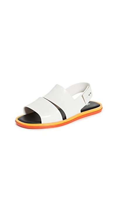 Shop Melissa Carbon Sandals In Black/white