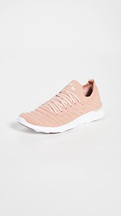 Shop Apl Athletic Propulsion Labs Techloom Wave Sneakers In Simply Rose/white