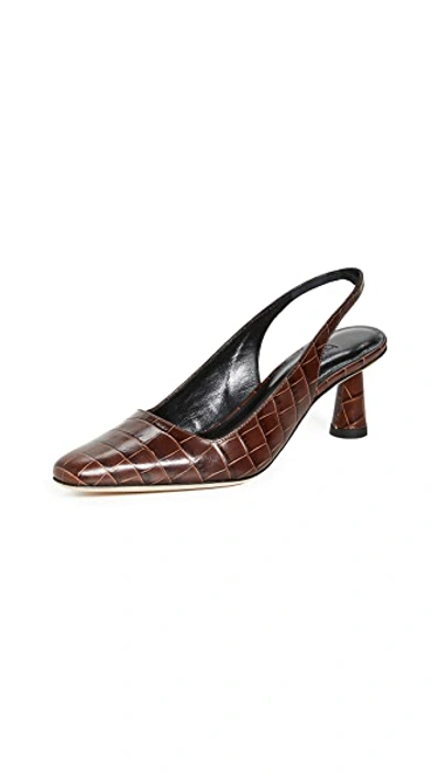 Shop By Far Diana Slingback Pumps In Nutella