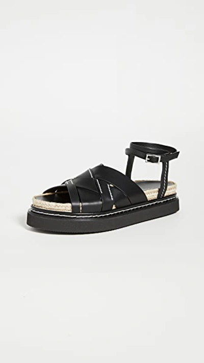 Shop 3.1 Phillip Lim / フィリップ リム Yasmine Espadrille Platform Sandals In Black