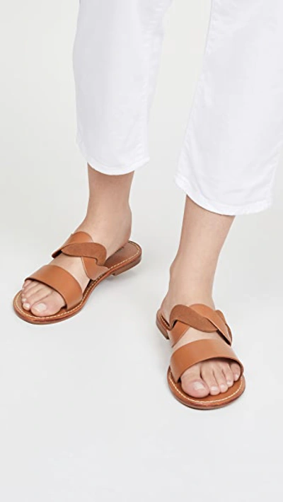 Shop Soludos Imogen Leather Sandals In Walnut