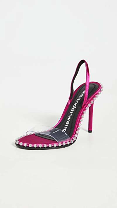 Shop Alexander Wang Nova Crystal Sandals In Hot Pink