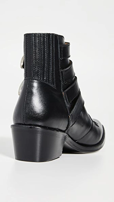 Shop Toga Buckled Booties In Black