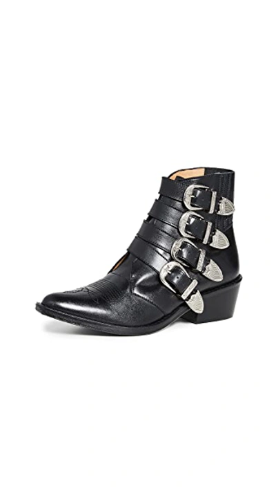 Shop Toga Buckled Booties In Black