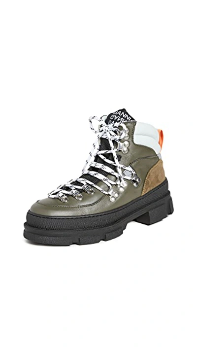 Shop Ganni Sporty Hiking Boots In Kalamata