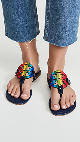 tory burch miller sandals rainbow