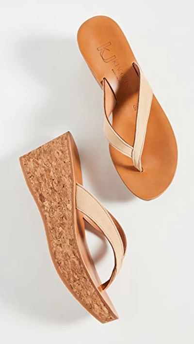 Shop Kjacques Diorite Thong Wedges In Velours Sultan