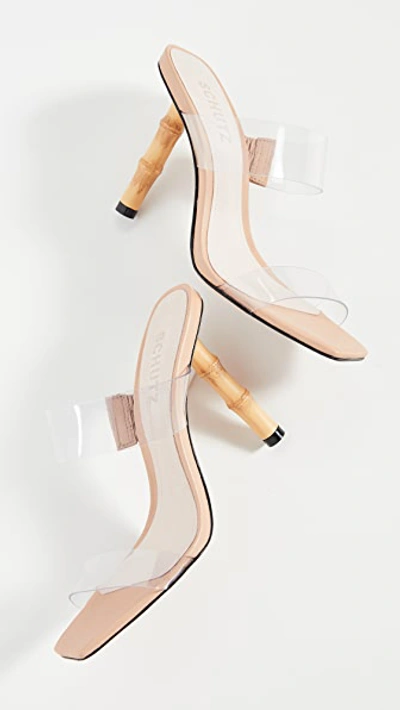 Shop Schutz Colette Sandals In Transparent/honey Beige