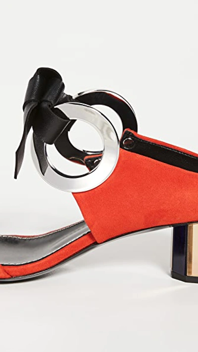 Shop Proenza Schouler Front Tie Mule Sandals In Red