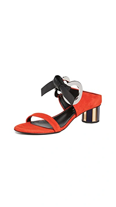 Shop Proenza Schouler Front Tie Mule Sandals In Red