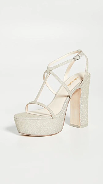 Shop Cult Gaia Angela Heeled Sandals In Salt Glitter