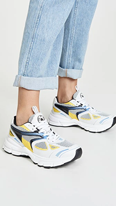 Shop Axel Arigato Marathon Sneakers In Yellow/blue