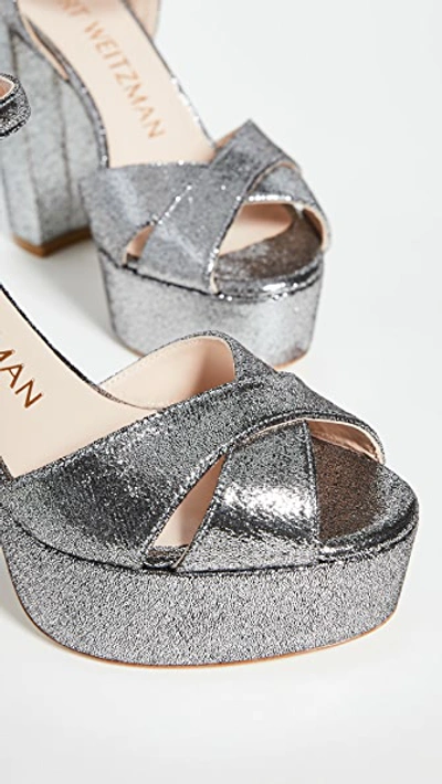 Shop Stuart Weitzman Soliesse Sandals In Silver