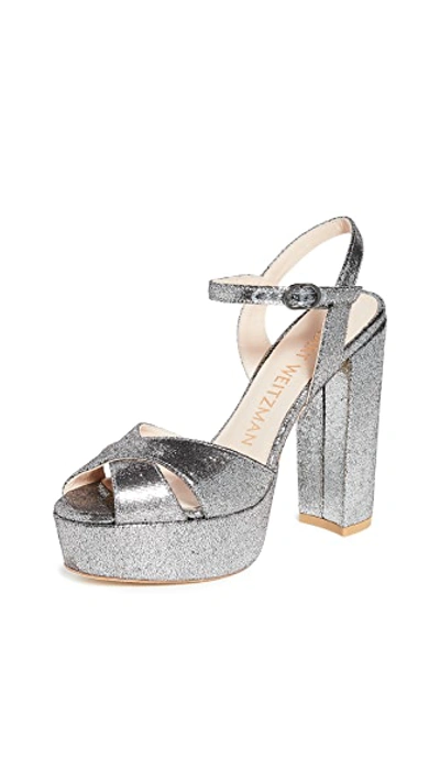 Shop Stuart Weitzman Soliesse Sandals In Silver