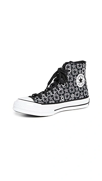 Shop Converse Chuck 70 Flocked Canvas Sneakers In Black/mason/white