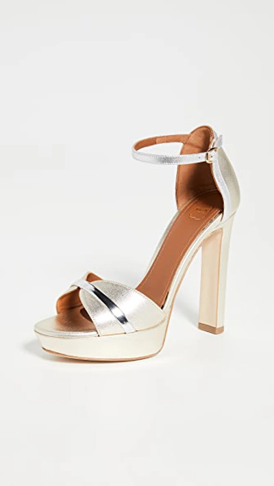 Shop Malone Souliers Miranda Ms Sandals In Gold/silver
