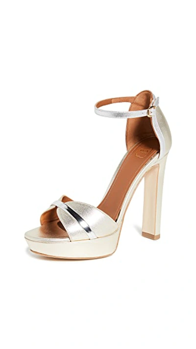 Shop Malone Souliers Miranda Ms Sandals In Gold/silver