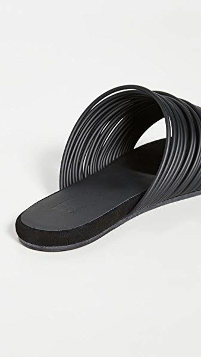 Shop Mm6 Maison Margiela Strings Slides In Black