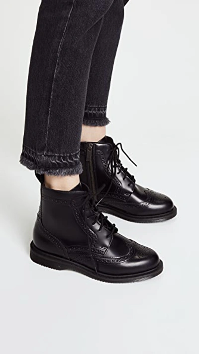 Shop Dr. Martens Delphine Brogue Boots In Black