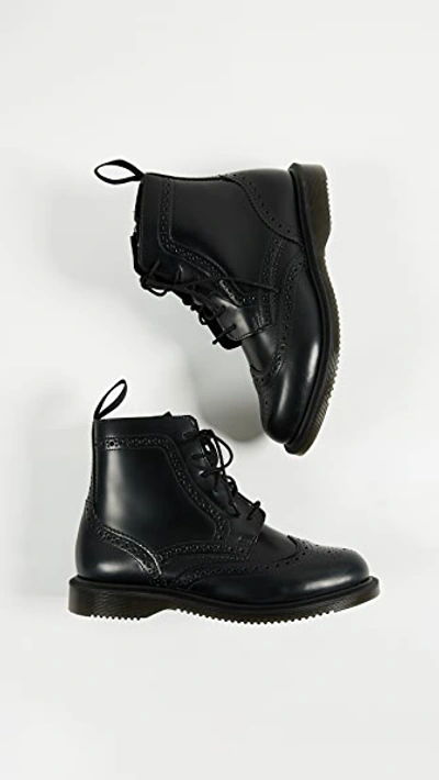 Shop Dr. Martens' Delphine Brogue Boots In Black