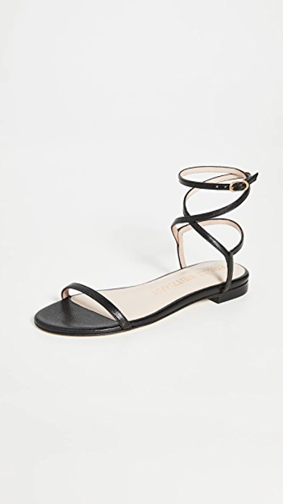 Shop Stuart Weitzman Merinda Flat Sandals In Black