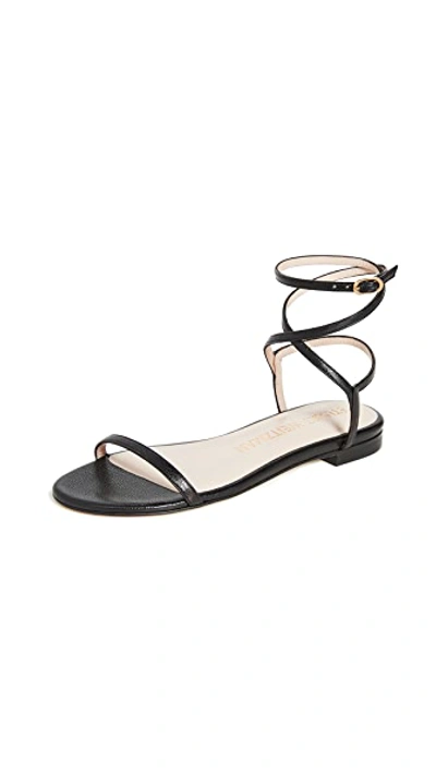 Shop Stuart Weitzman Merinda Flat Sandals In Black