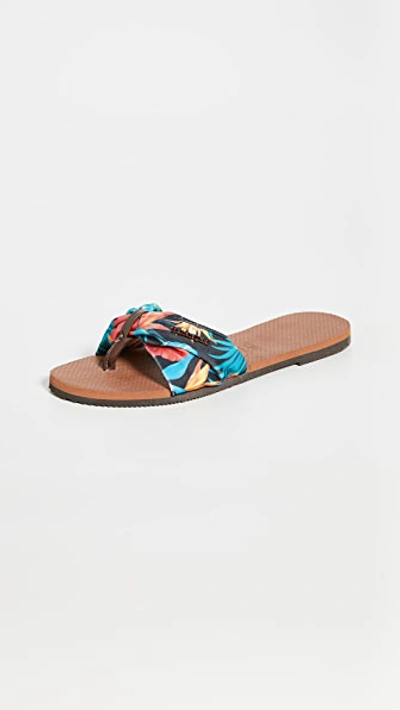 Shop Havaianas You Saint Tropez Flip Flops In Rust