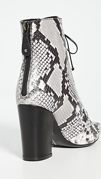 Shop Self-portrait Amelia Lace Up Ankle Boots In Natural/black