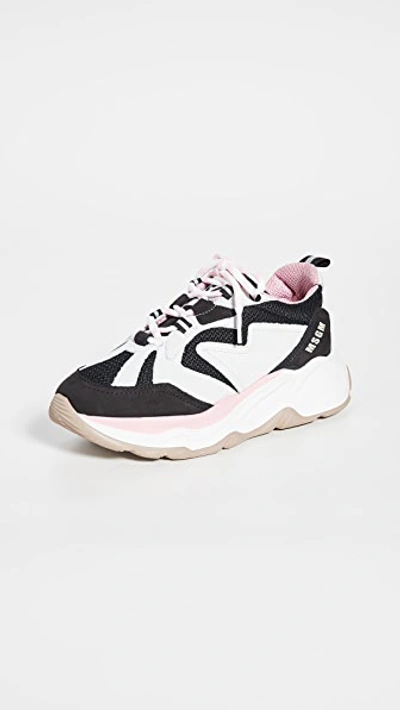 Shop Msgm Chunky Sneakers In Black