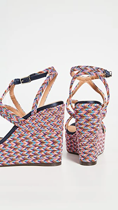 Shop Castaã±er Juli Wedge Sandals In Multicolor