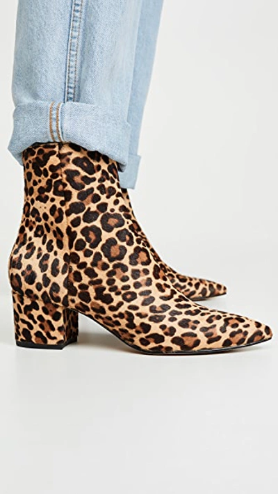 Shop Dolce Vita Bel Point Toe Booties In Dark Leopard