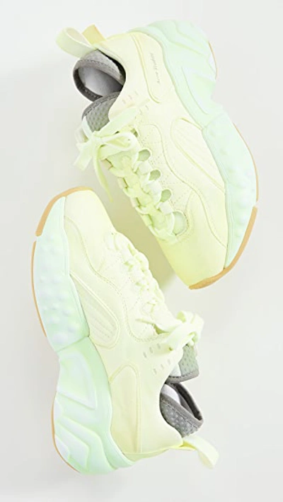 Shop Acne Studios Manhattan Overdyed Sneakers In Fluo Yellow