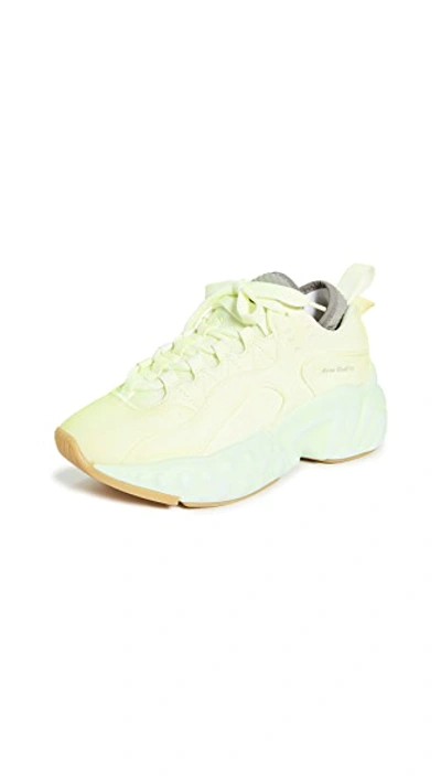 Shop Acne Studios Manhattan Overdyed Sneakers In Fluo Yellow