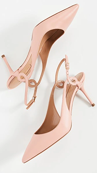 Shop Aquazzura Serpentine Slingback 75mm In Peonia Pink