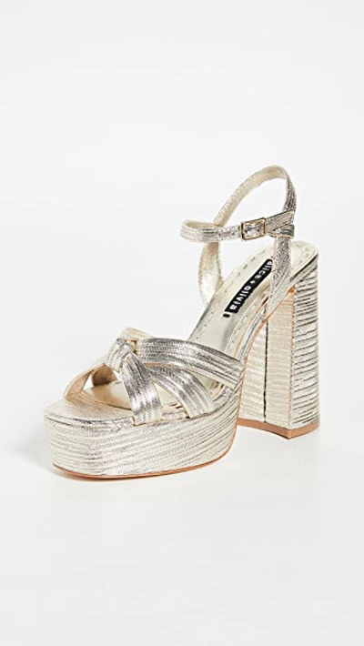 Shop Alice And Olivia Veren Platform Sandals In Light Gold