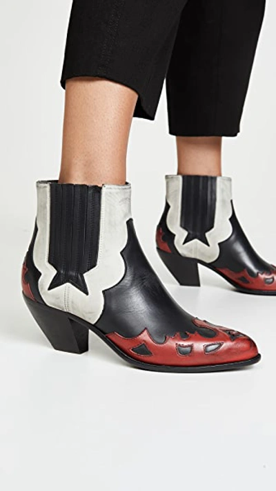 Shop Golden Goose Sunset Flowers Boots In White/red/black