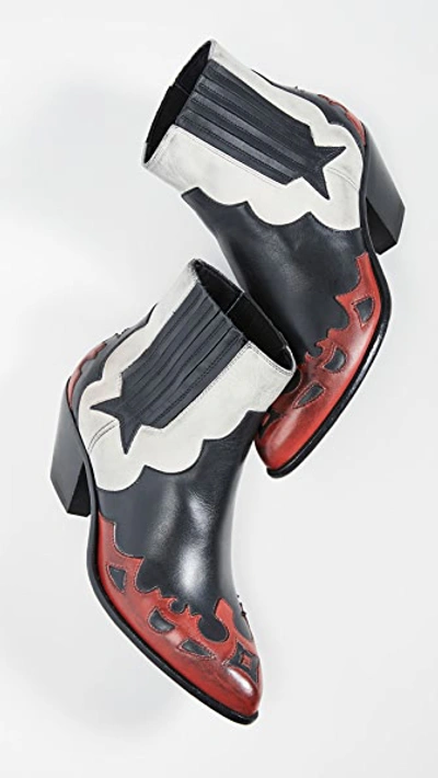 Shop Golden Goose Sunset Flowers Boots In White/red/black