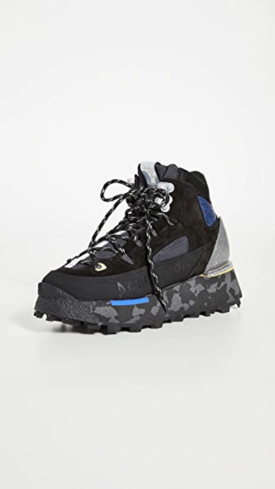 Shop Acne Studios Trekking Sneaker Boots In Anthracite/multi