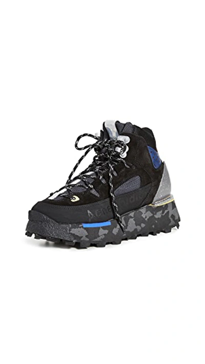 Shop Acne Studios Trekking Sneaker Boots In Anthracite/multi