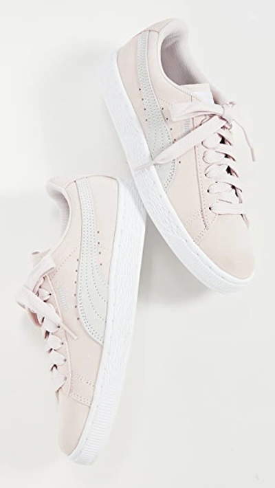 Shop Puma Suede Classics Sneakers In Rosewater/ White