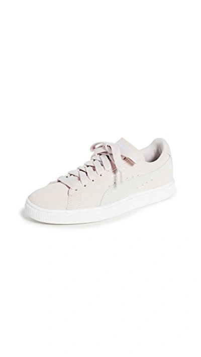 Shop Puma Suede Classics Sneakers In Rosewater/ White
