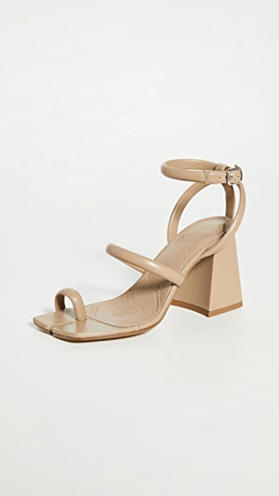 Shop Maison Margiela Chunky High Heeled Ankle Strap Sandals In Nude