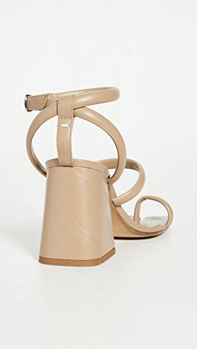 Shop Maison Margiela Chunky High Heeled Ankle Strap Sandals In Nude