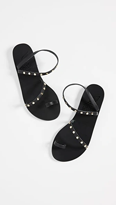 Shop Ancient Greek Sandals Apli Eleftheria Slide Sandals In Black