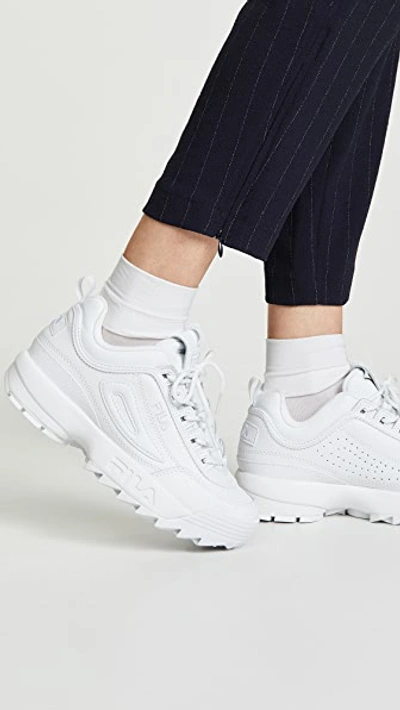 Shop Fila Disruptor Ii Premium Sneaker White/white/white